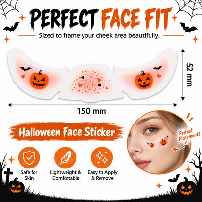 Halloween Face Stickers – 6 Spooky Costume Styles