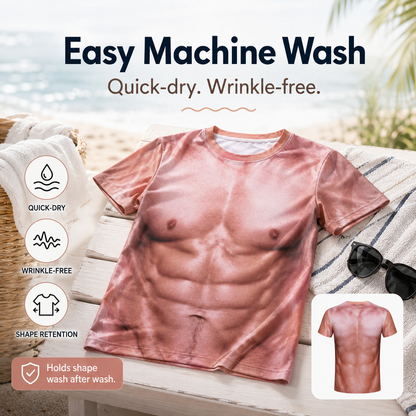 💪Realistic Abs Printed Short Sleeve