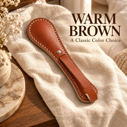 Leather Paddle with Hand Strap – 9.06″ Compact Design, Contrast Stitching✨