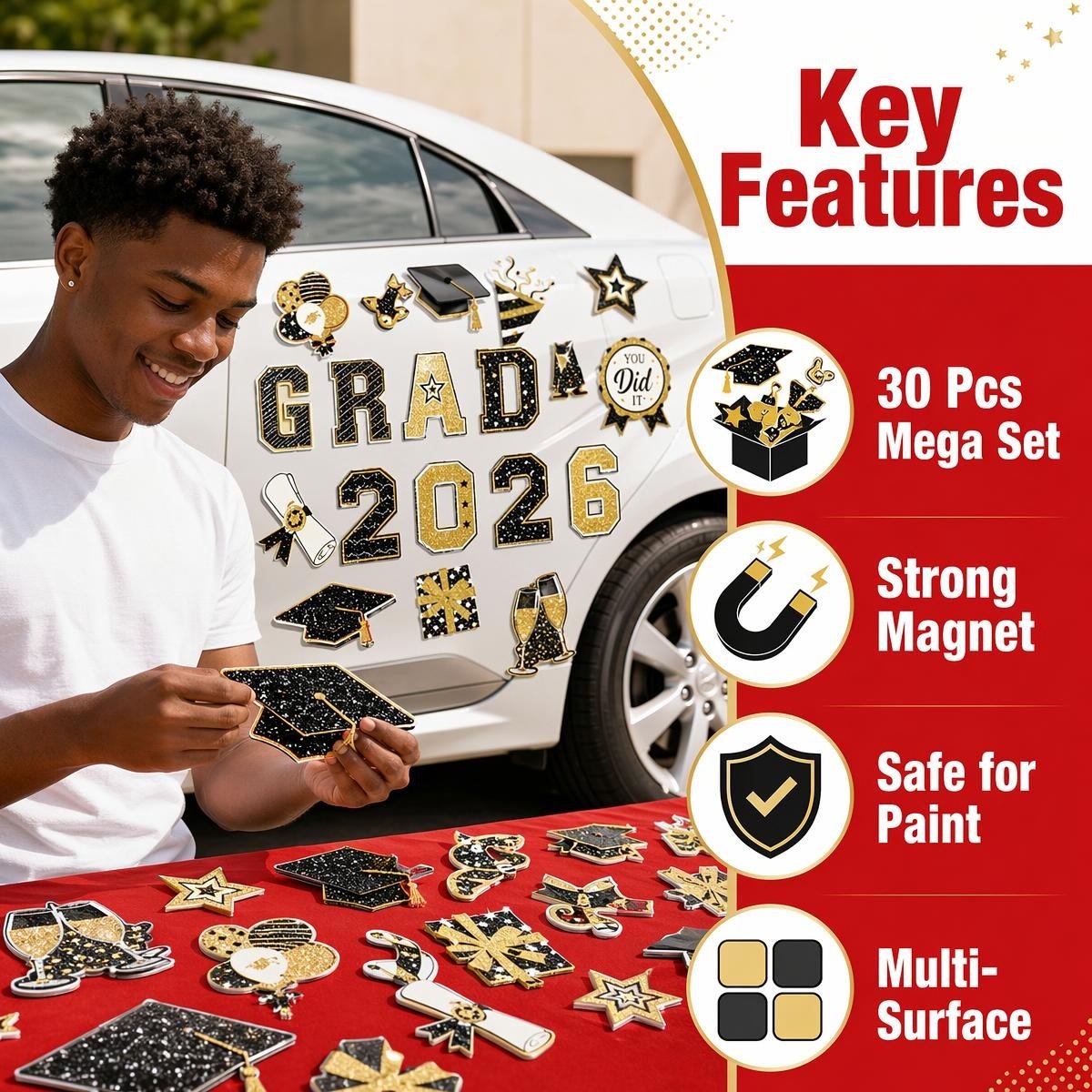 2026 Graduation Car Magnet Decor Set