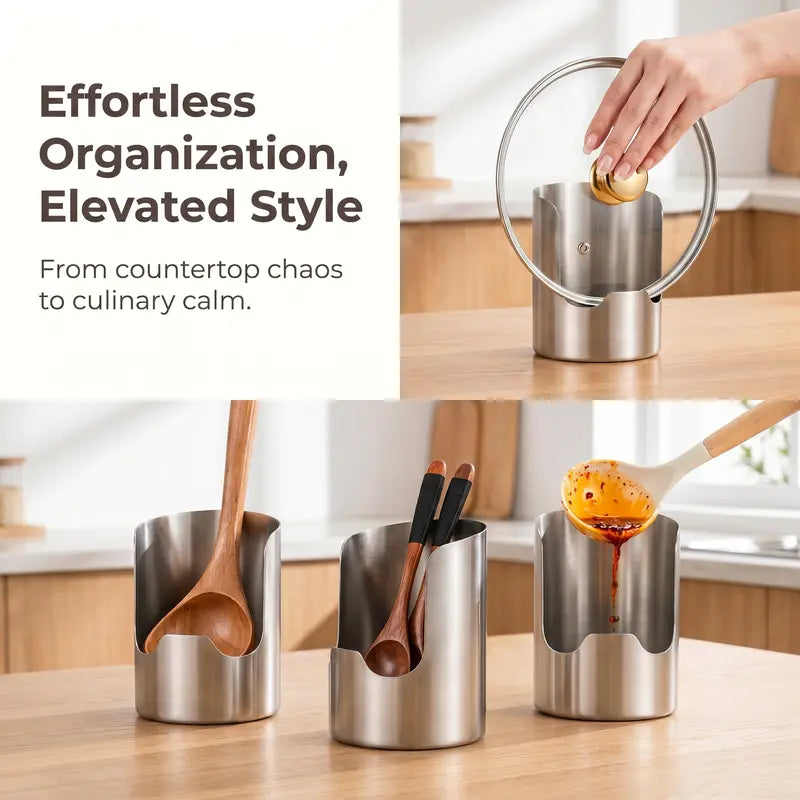🔥Last Day 50% OFF - 🍴Thickened Stainless Steel Utensil Organizer, Rust Resistant Easy to Clean