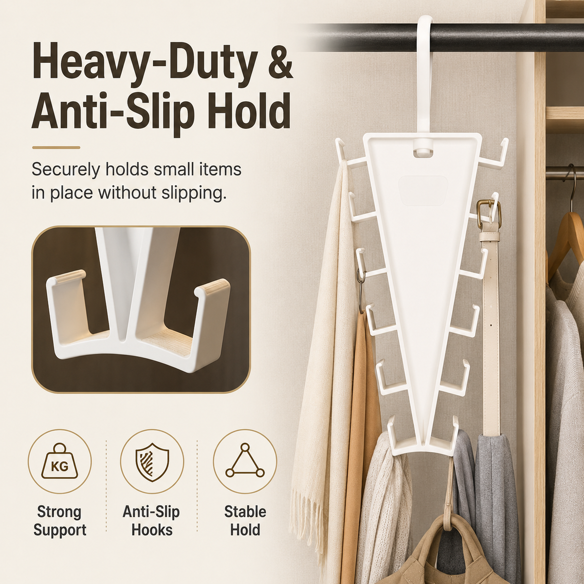 👕V-Shape Double-Sided 12-Slot Closet Organizer