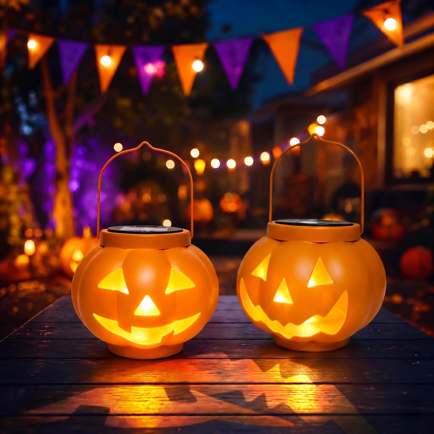 🎃 Solar-Powered Pumpkin Lantern | IP65 Weatherproof & Auto-Lit Halloween Decor