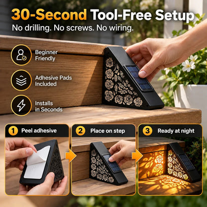 🔥Hot sales✨Solar Step Lights | Dusk-to-Dawn Outdoor Lighting with IP65 Weather Resistance & No Wiring 🌙