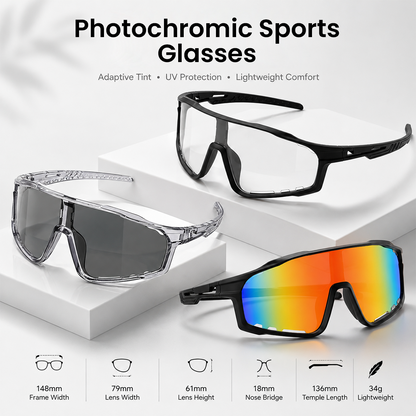 🕶️ UV400 Photochromic Polarized Safety Glasses ☀️ Anti-Glare Protection