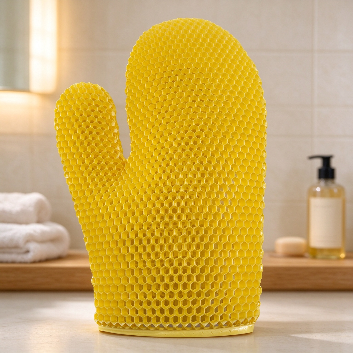 Honeycomb mesh shower scrub gloves