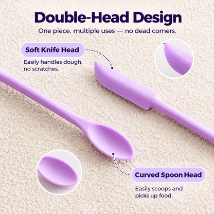 🥄3-Piece Silicone Makeup Spoon and Spatula Set - Suitable for Jars, Bottles, Tubes