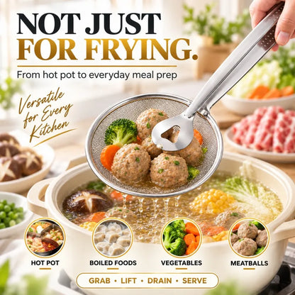 🔥2-in-1 Oil-Frying Filter Clip- Stainless Steel Frying & Draining Tool