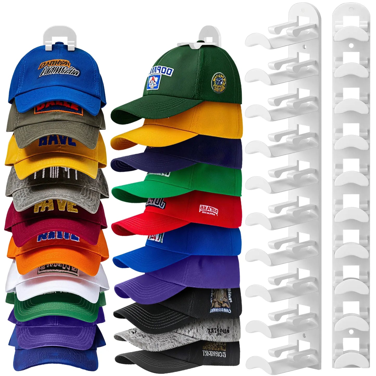 🧢 Vertical Adhesive Wall Hat Rack Organizer (2-Pack)