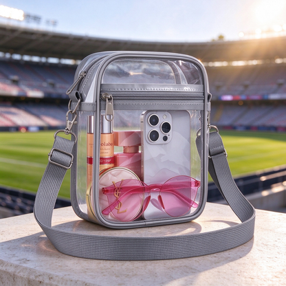 🏟️Stadium Approved Clear Crossbody Bag - Waterproof PVC Transparent Bag