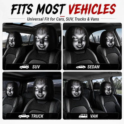 👻Spooky Halloween Car Headrest Covers (2-Pack) | Universal Fit😎