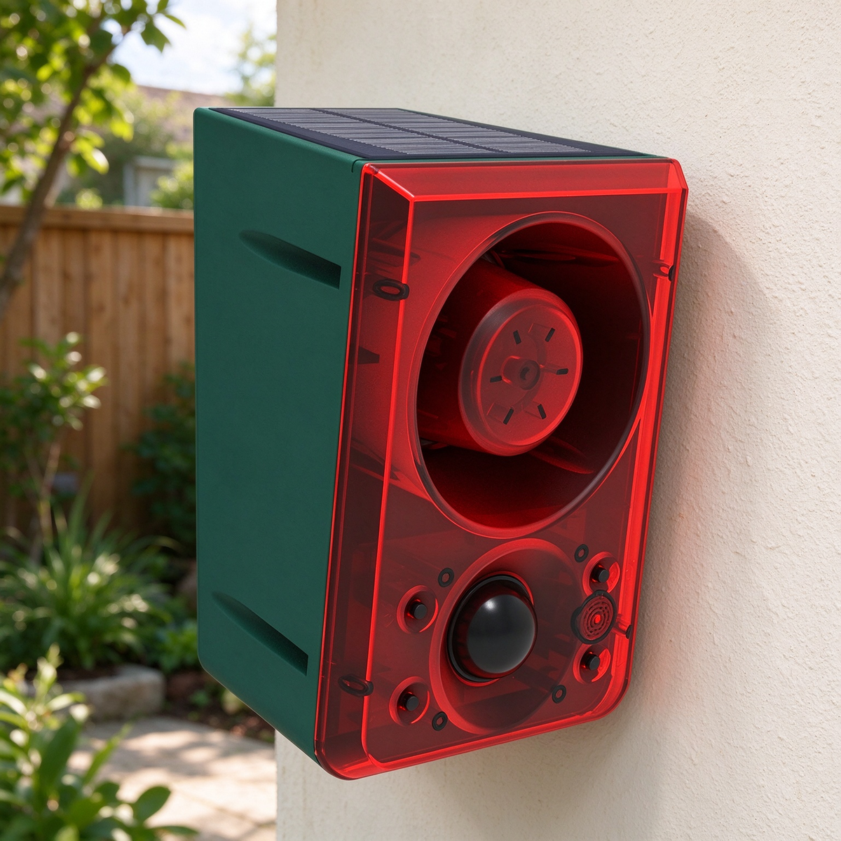 Solar-powered infrared sensor alarm