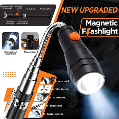 🧲Retractable Magnetic Pickup Tool - Retractable Magnet with LED Flashlight