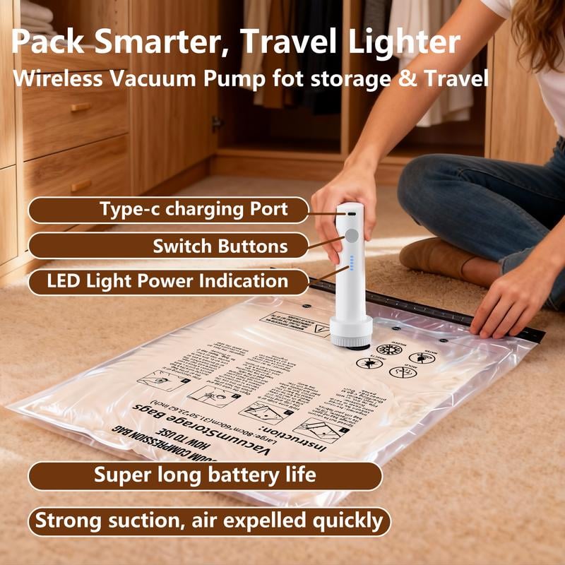 Vacuum Storage Bags with Electric Pump