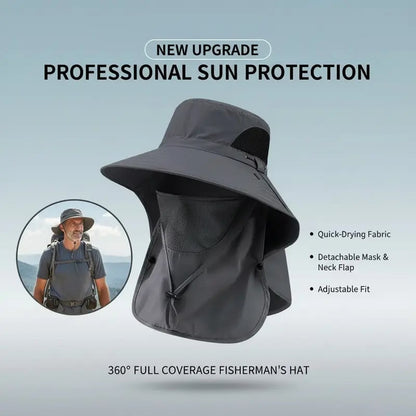 🌞 Spring/Summer Fisherman Hat 🏕️ Detachable Sun Protection