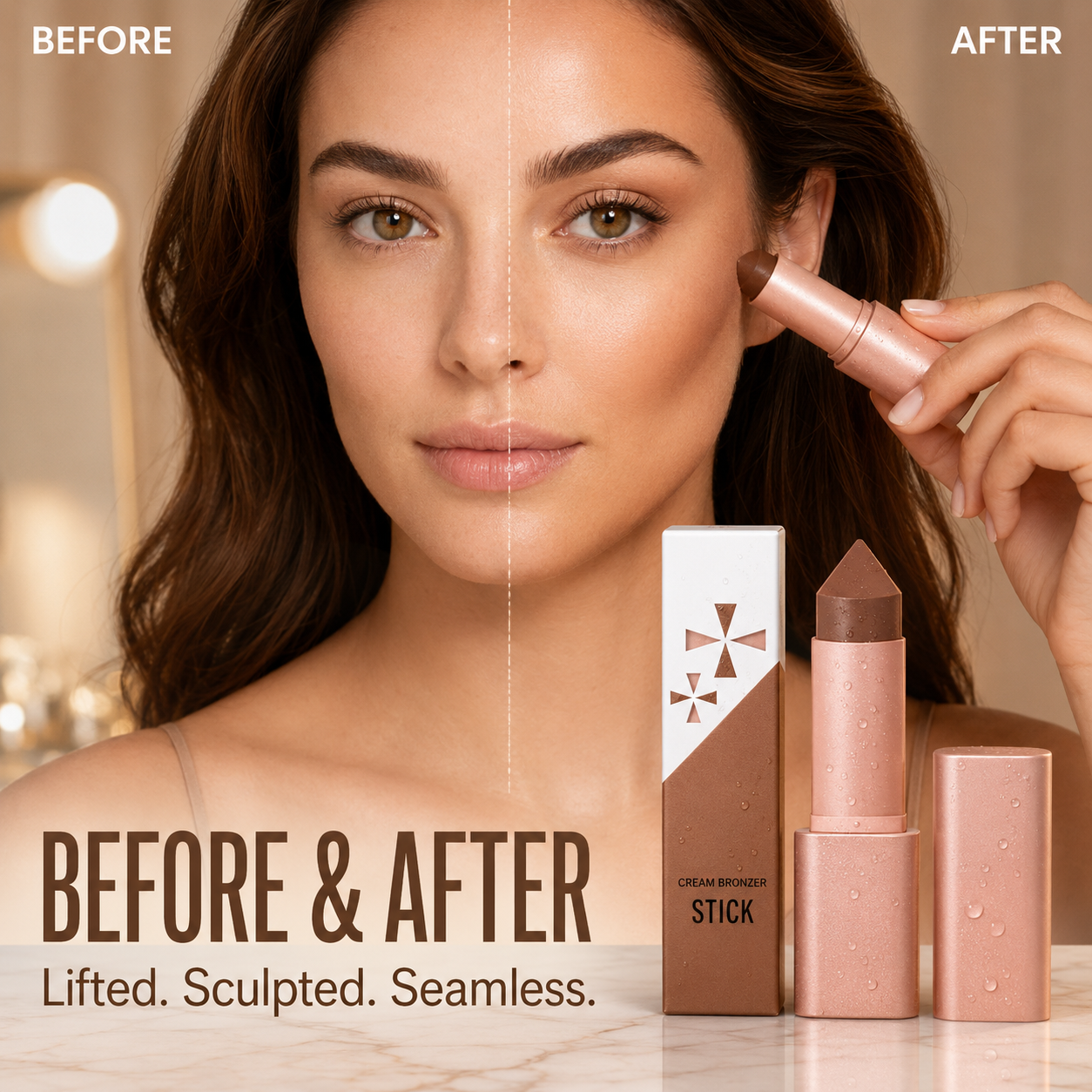 🛍️ Moisture-Lock Cream Bronzer Stick