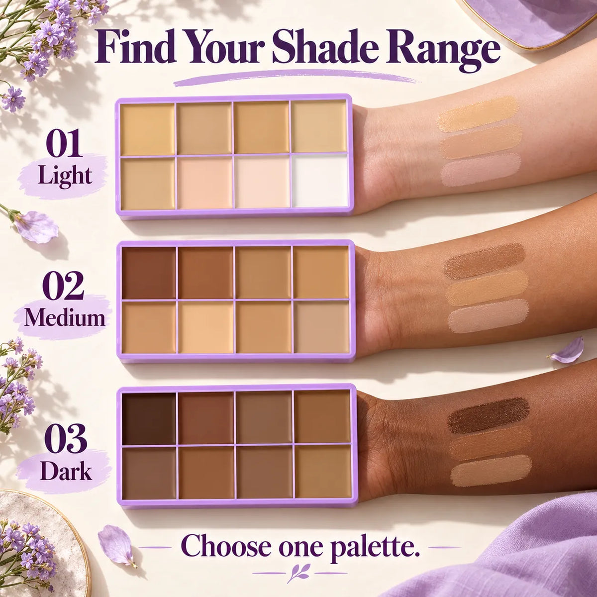 ✨ 8-Color Cream Concealer & Contour Palette – Custom-Blend Shades to Conceal, Brighten & Sculpt