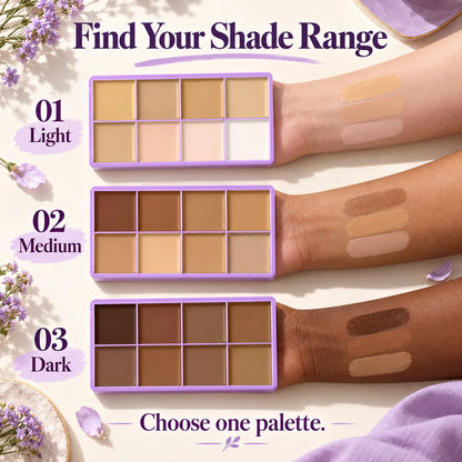 ✨ 8-Color Cream Concealer & Contour Palette – Custom-Blend Shades to Conceal, Brighten & Sculpt