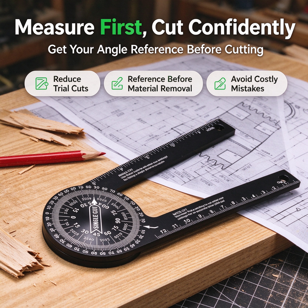 360° AdAdjustable Woodworking Angle Finder