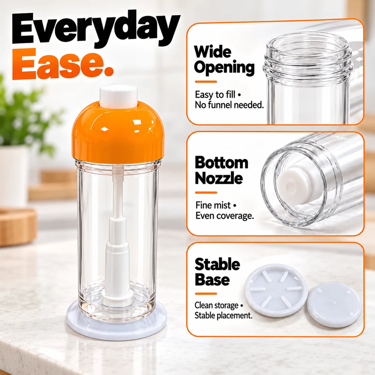 Press-to-Spray Kitchen Bottle 🧴 Even Oil & Vinegar