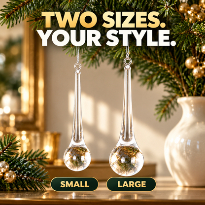 ✨ Clear Teardrop Christmas Ornaments – 10-Piece Set