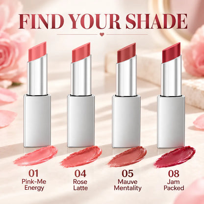 💄 Glossy Tinted Lipstick ✨ Sheer Color & Luminous Shine — 4 Shades