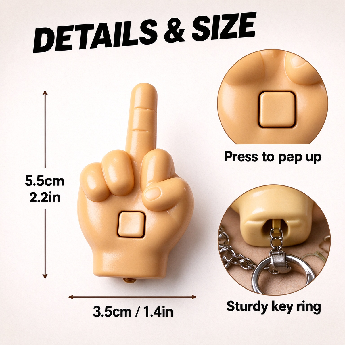 Funny Pop-Up Middle Finger Prank Keychain Set