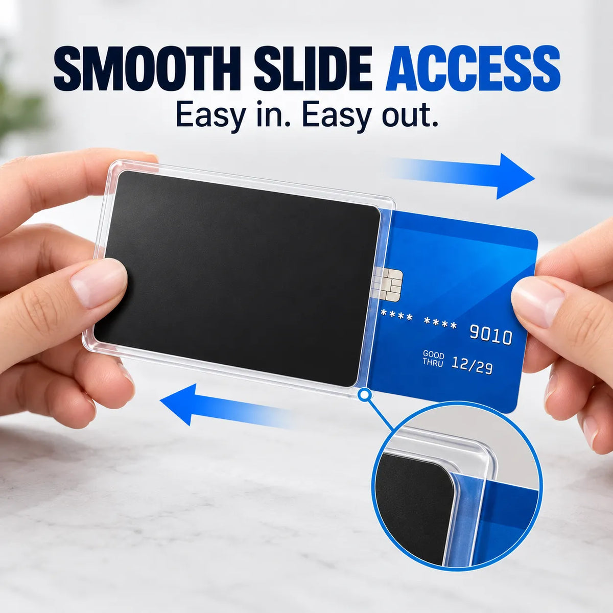 🛡️ Side-View Privacy Card Sleeve – Slim & Easy to Carry