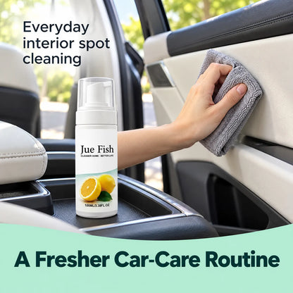 🍋 Jue Fish Multi-Surface Foaming Cleaner — Lemon-Scented Spot Cleaning for Home & Car ✨