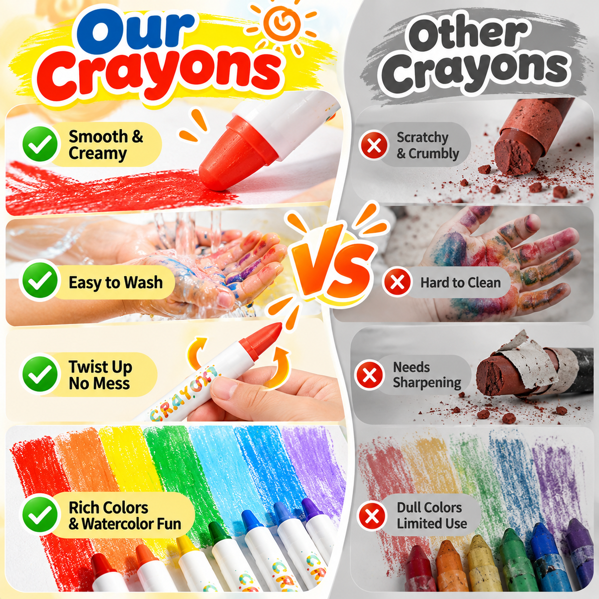🎨 Washable Silky Twist-Up Crayons