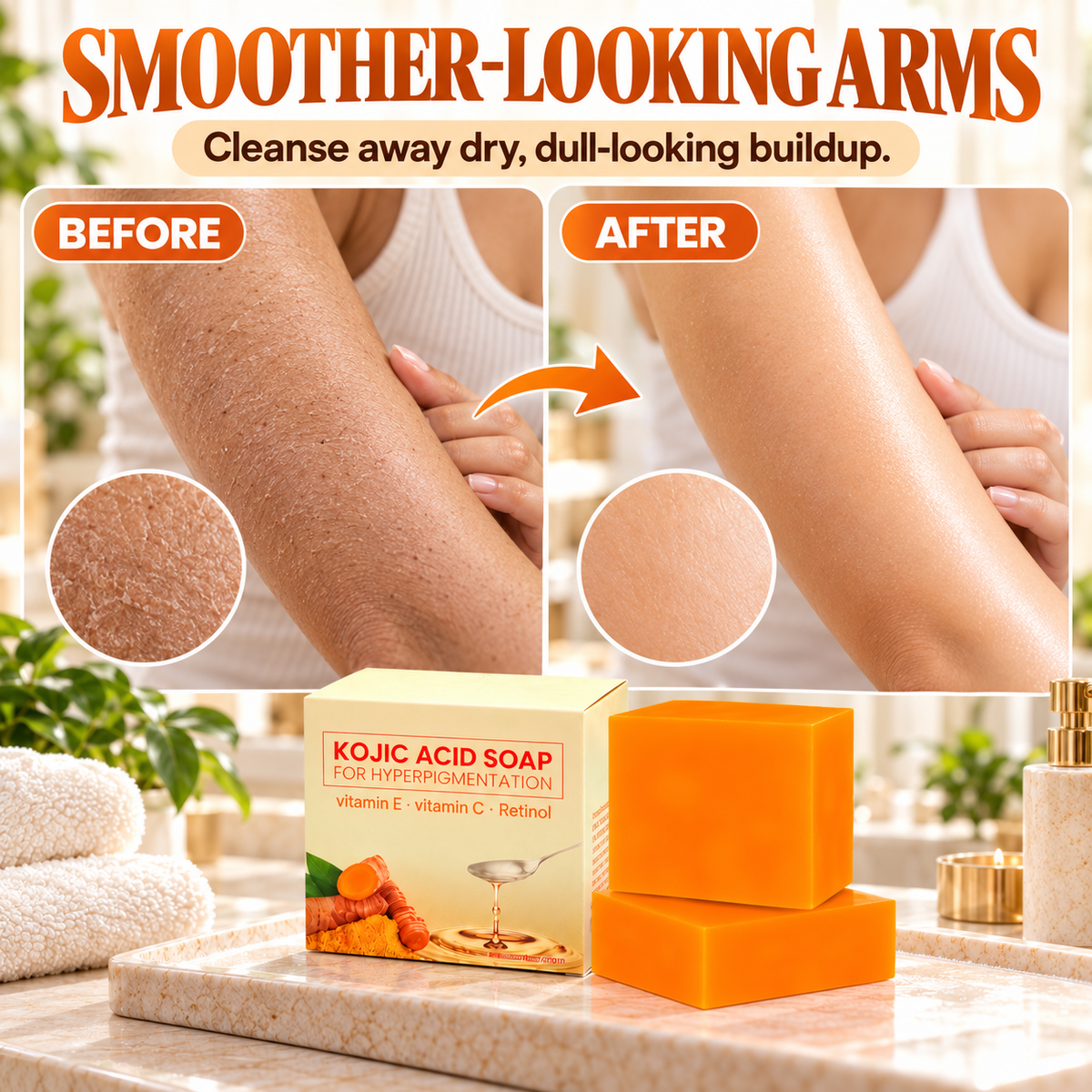 🧡 Kojic Acid Brightening Cleansing Soap – Your Daily Skin Renewal Ritual
