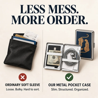 Vintage Metal Pocket Card & Essentials Organizer Case