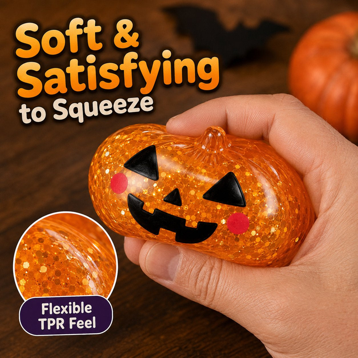 🎃 SpookySquish Halloween Glitter Fidget Toys – 5 Collectible Styles