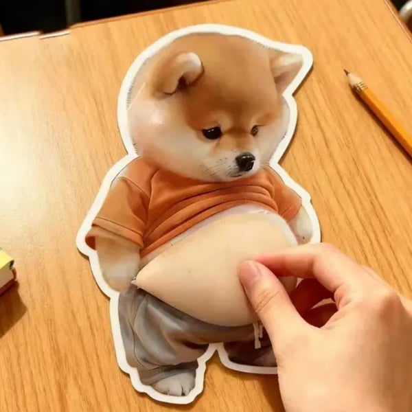 🐶 6PCS Cute Mochi Pet Squishy Stickers 💖