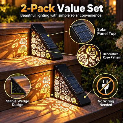🔥Hot sales✨Solar Step Lights | Dusk-to-Dawn Outdoor Lighting with IP65 Weather Resistance & No Wiring 🌙