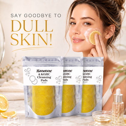 🌿 Natural Turmeric & Kojic Acid Gentle Face Cleansing Pads