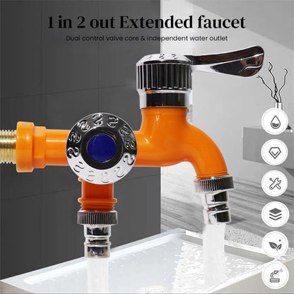 🚰Plastic Washing Machine Faucet with Dual Outlets – Freeze-Resistant and High-Temperature Resistant