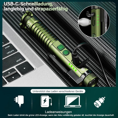 🔦 Tactical 800LM Rechargeable EDC Flashlight Multi-Tool