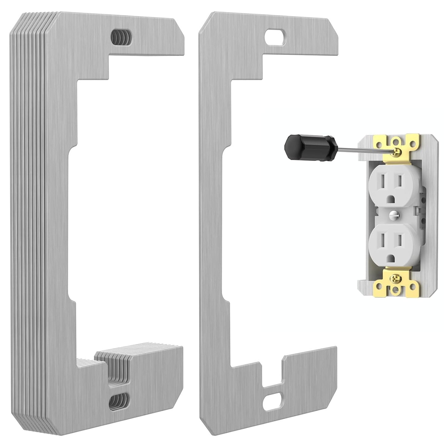 Wall Plate Spacer 10-Pack | Metal Outlet Leveling Plates