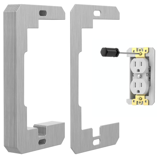 Wall Plate Spacer 10-Pack | Metal Outlet Leveling Plates