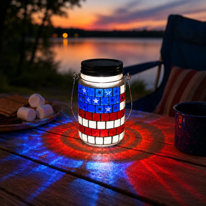 🔥 Last Day 50% OFF - 4th of July Solar Patriotic Mason Jar Lantern