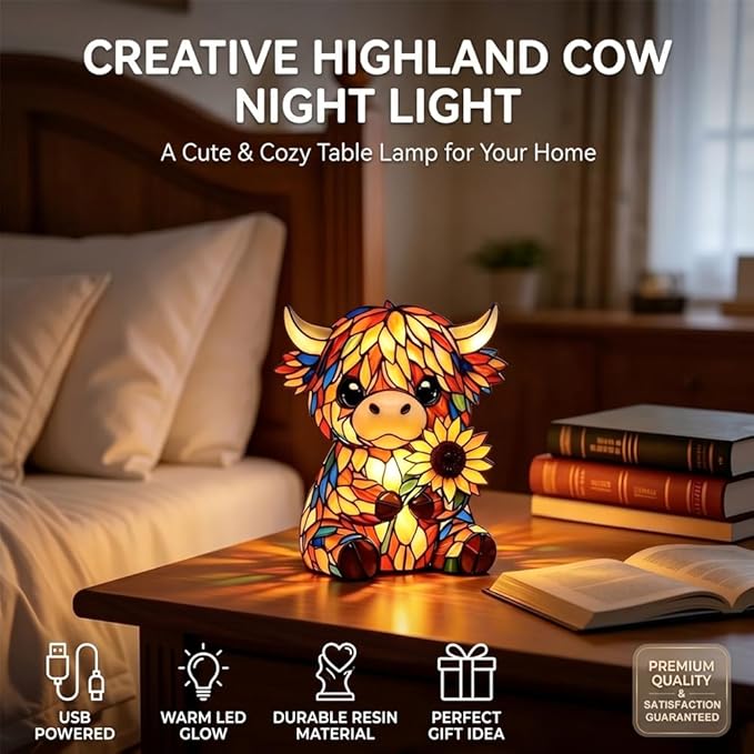 🐂Memorial Day 60% OFF-🌻Creative Highland Cow LED Night Light