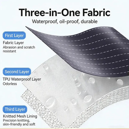 Waterproof Kitchen Apron – Detachable Snap Towel, Dual Pockets & 3-Layer Spill Protection