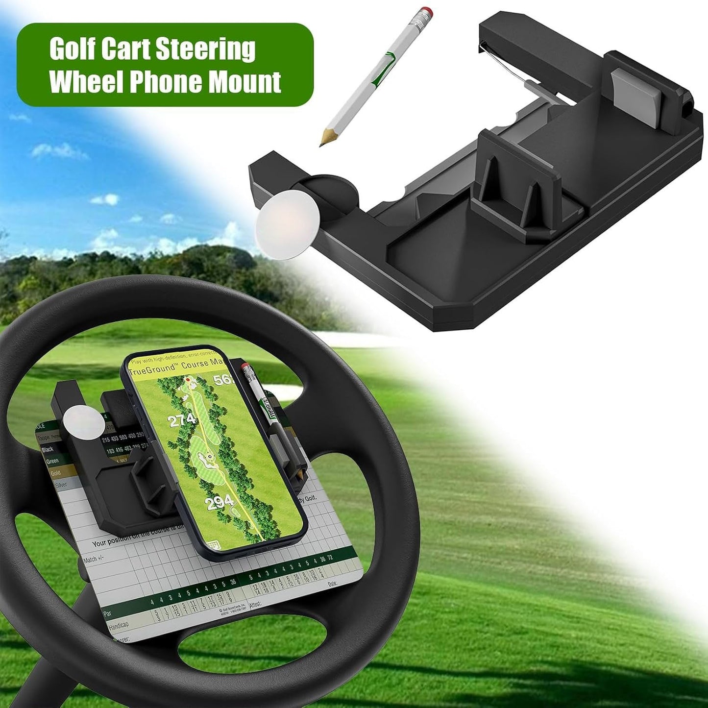 ⛳ Golf cart steering wheel phone holder