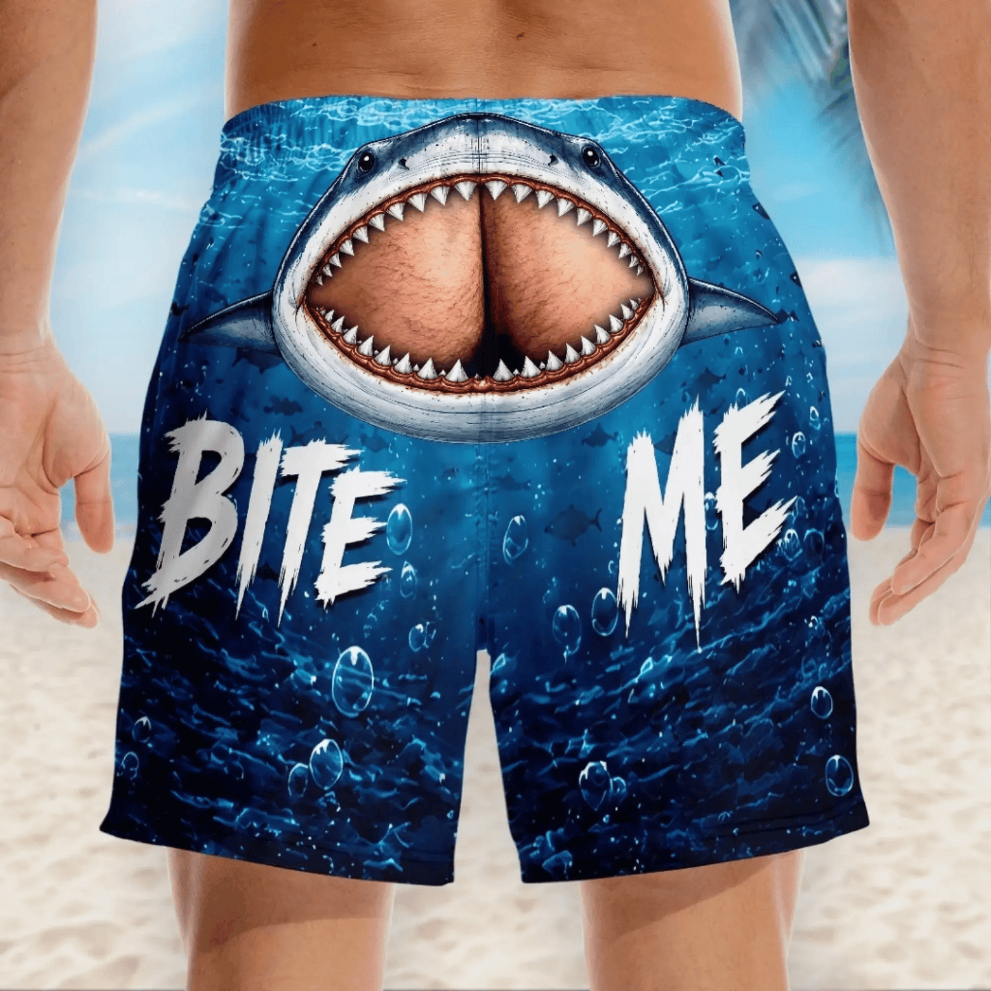 😂Peekaboo Swim Trunks –Cheeky Beach Shorts 🩳🌴**