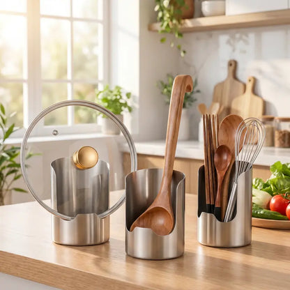 🔥Last Day 50% OFF - 🍴Thickened Stainless Steel Utensil Organizer, Rust Resistant Easy to Clean