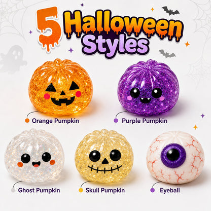 🎃 SpookySquish Halloween Glitter Fidget Toys – 5 Collectible Styles