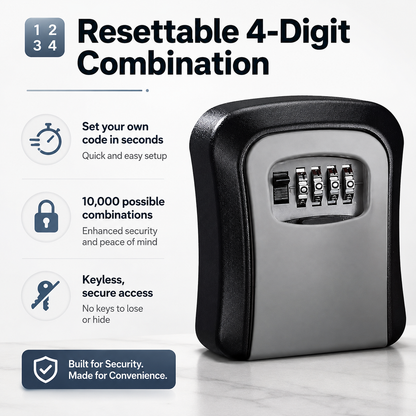 🔢Wall-Mounted 4-Digit Combination Key Safe Box