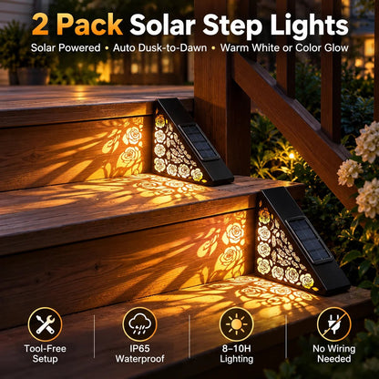 🔥Hot sales✨Solar Step Lights | Dusk-to-Dawn Outdoor Lighting with IP65 Weather Resistance & No Wiring 🌙