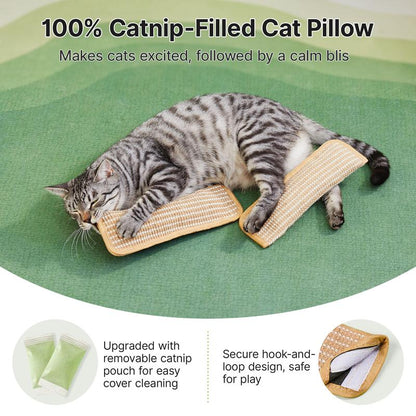 Natural Sisal Catnip Kicker Toy & Dental Pillow